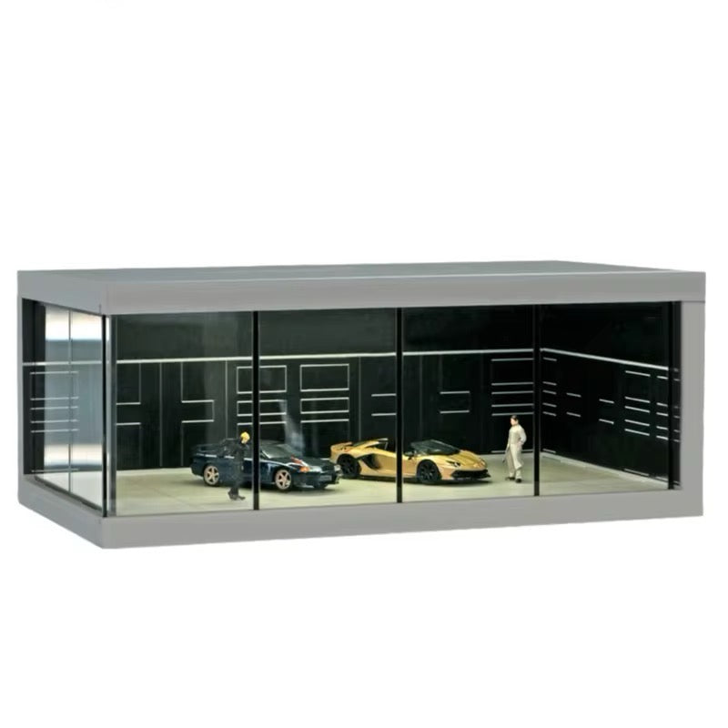 1:64 Scale Parking Lot Display Case – Diecast Car Display for Mini Cars, Model Vehicles – Diorama Garage Showroom for Collectors (Without Cars) (Blue) | Best of Craft