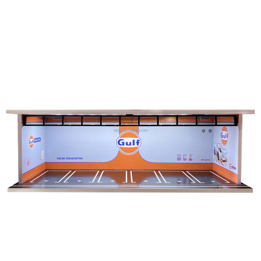 Miniature 1/64 Scale PVC Diecast Parking Lot Toys LED Garage Parking Lot Cabinet with 6 Parking Spaces