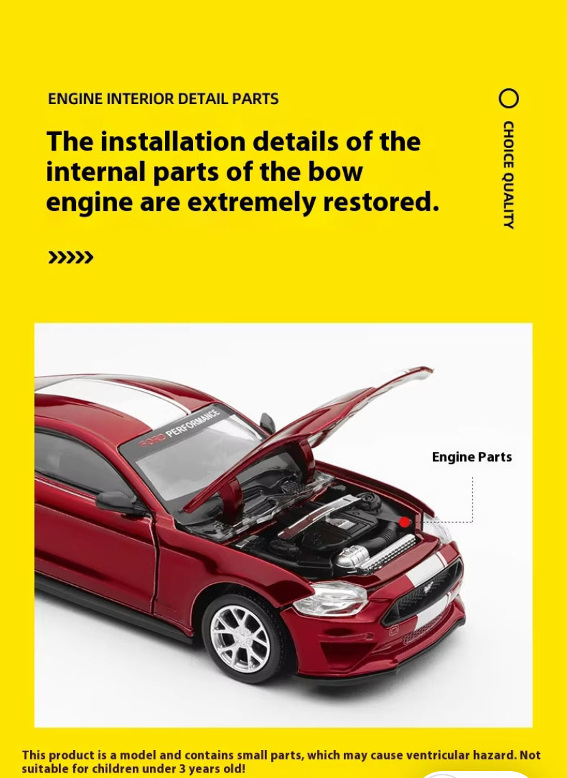 CCA 1/42 Diecast Model Car Ford Mustaand GT DIY Assemble Version Doors Open Diecast Toys Collection Creative Gifts