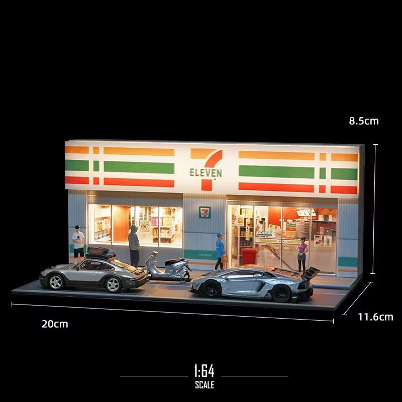 New 1:64 Scale Diecast Parking Spaces Lot Scene With Led Lighting Pvc Version Parking Garage Sence Model