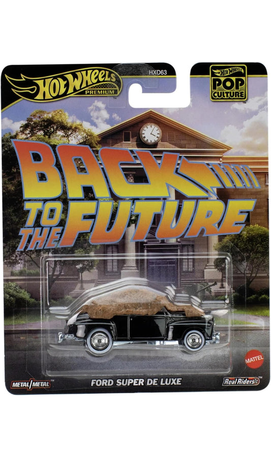 Hot Wheels Premium Pop Culture, Back to The Future Ford Super De Luxe, Black, Metal Diecast Car, JBL82